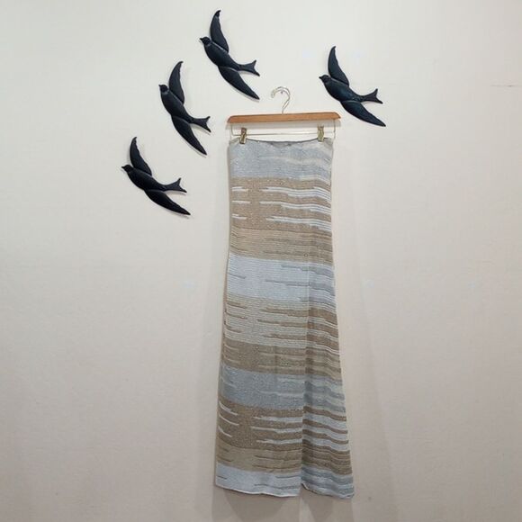 Anthropologie Cecelia Prado Glinted Gold & Silver Knit Maxi Skirt - XS - Picture 6 of 16